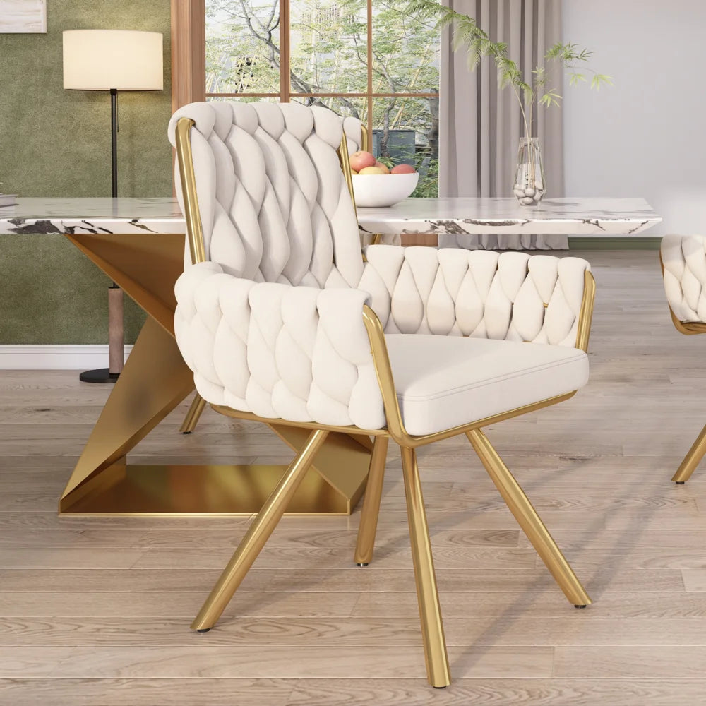 Cadeira de Jantar Giratória em Veludo – Design Moderno e Confortável