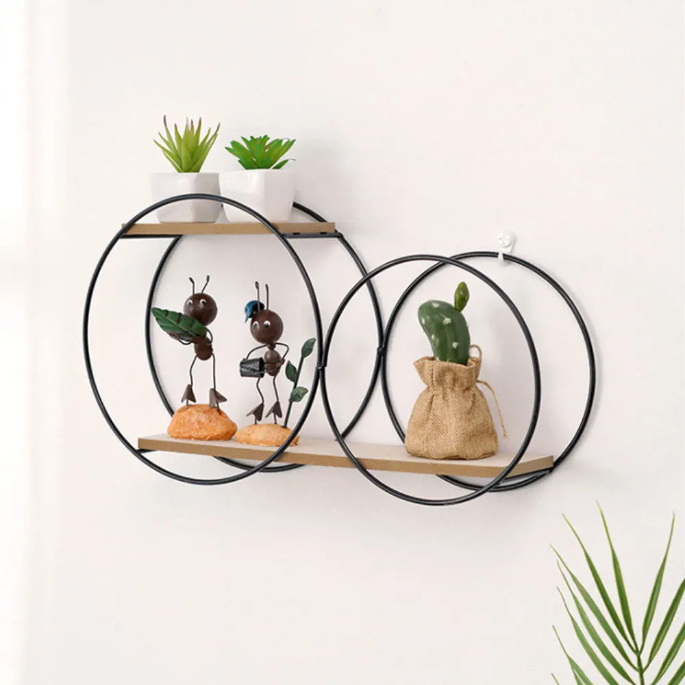 Prateleira de Parede Nórdica em Ferro e Madeira – Decoração Moderna