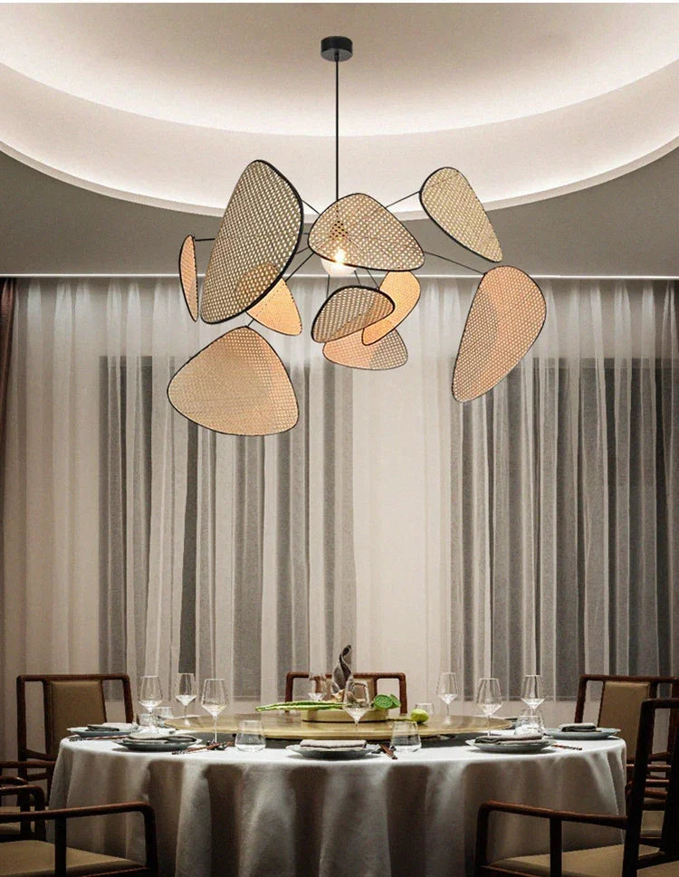 Modern LED Pendant in Handcrafted Rattan