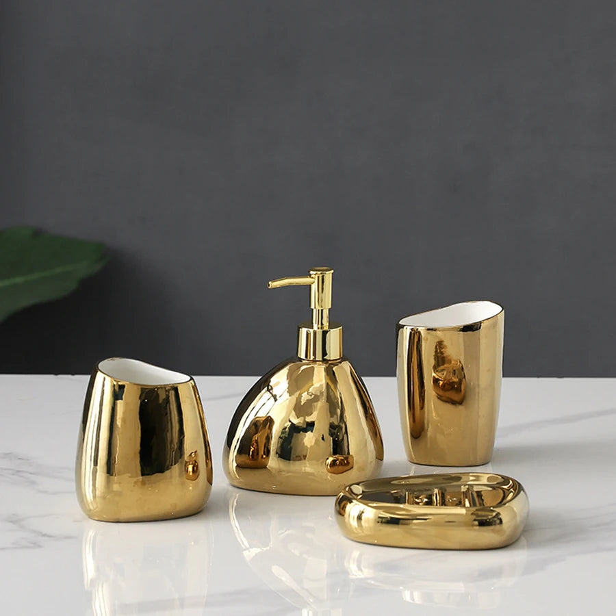 Conjunto de Acessórios de Casa de Banho em Cerâmica – Elegância e Organização