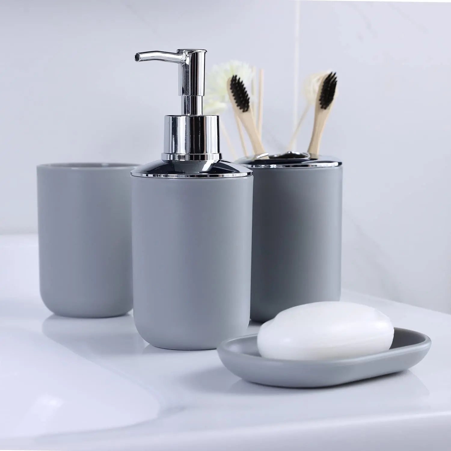 Conjunto de Acessórios de Casa de Banho – Design Moderno e Funcional