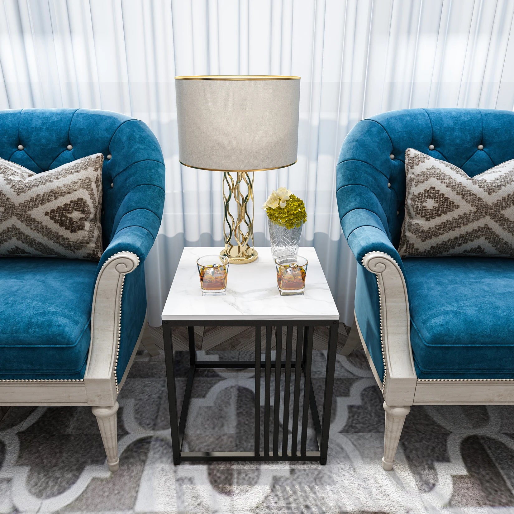 Mesa de Apoio com Tampo em Mármore Sólido