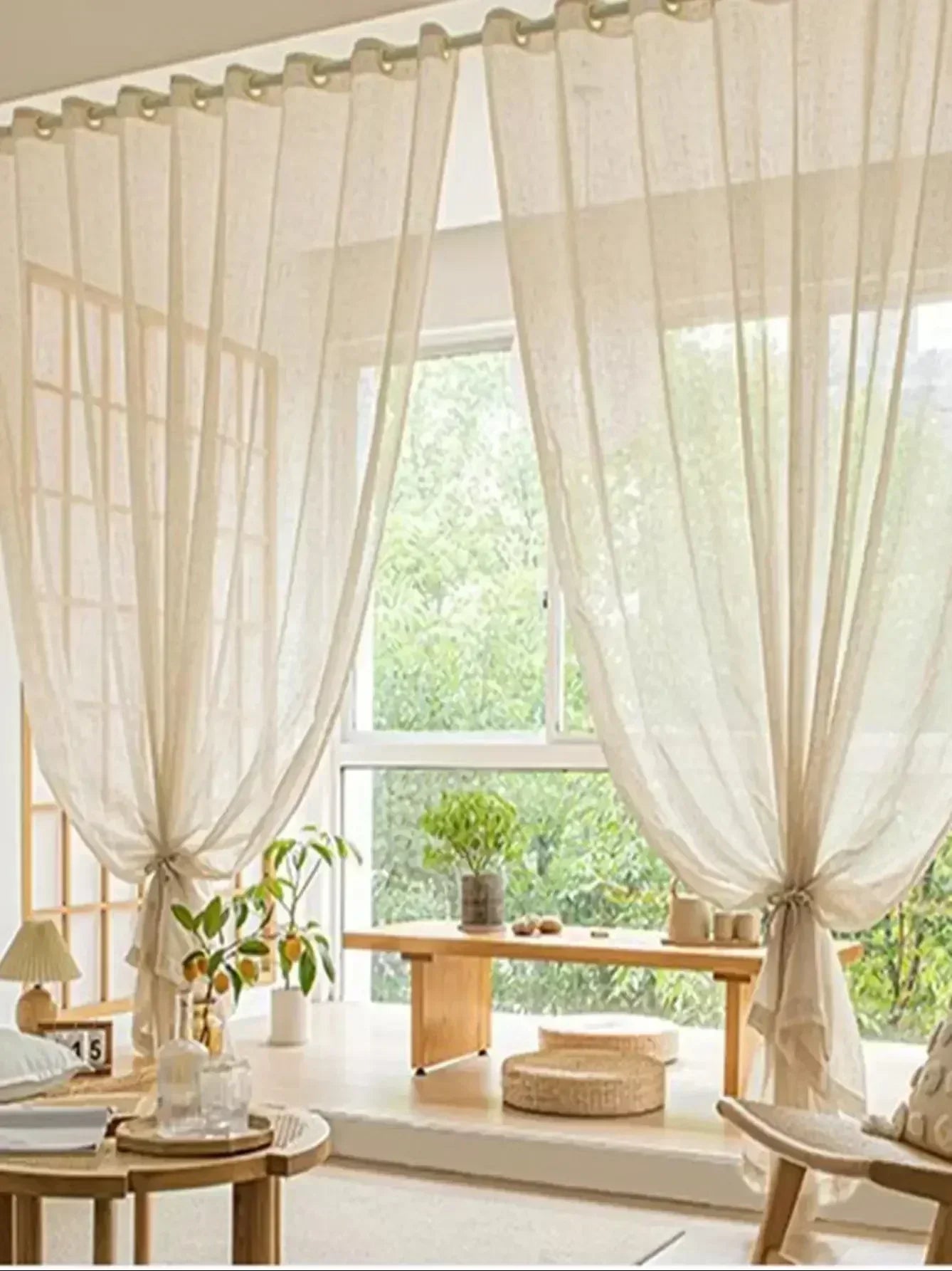 Linen and Polyester Curtain – Pastoral Style