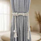 Blackout curtain in plain fabric with linen effect