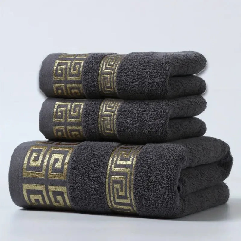 Conjunto de Toalhas de Algodão Jacquard