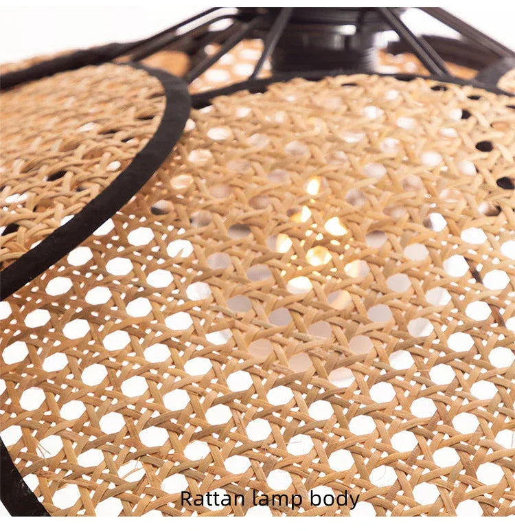 Modern LED Pendant in Handcrafted Rattan