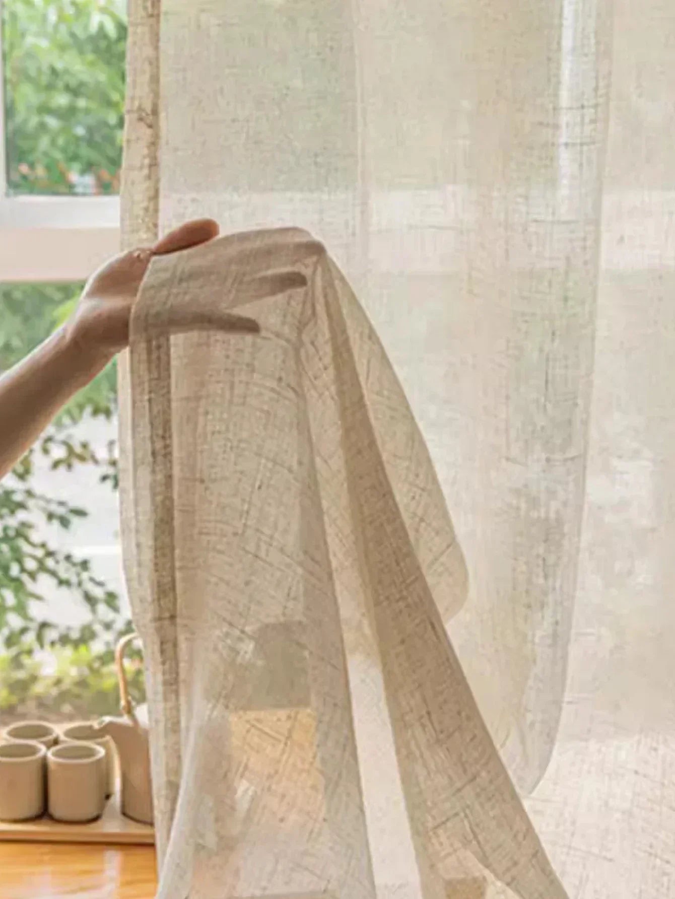 Linen and Polyester Curtain – Pastoral Style