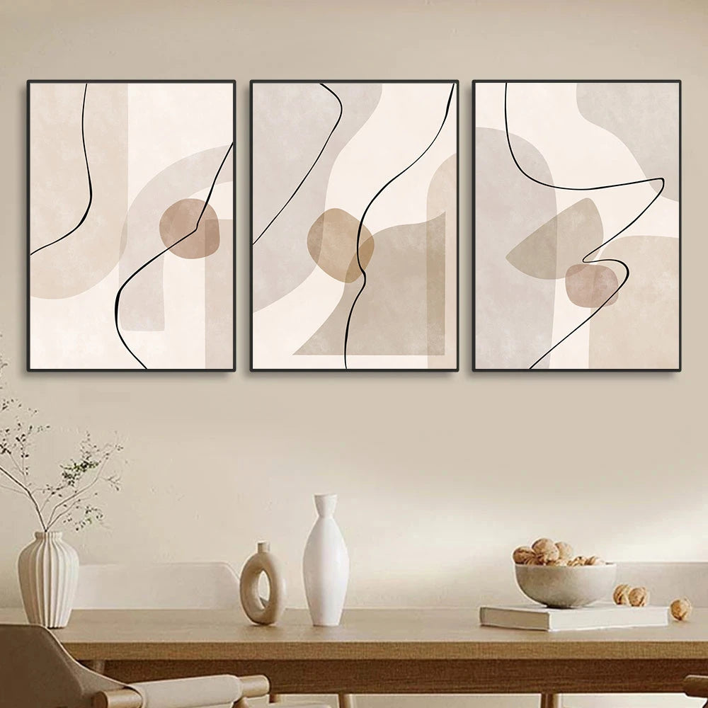 Quadro Abstrato Boho Bege