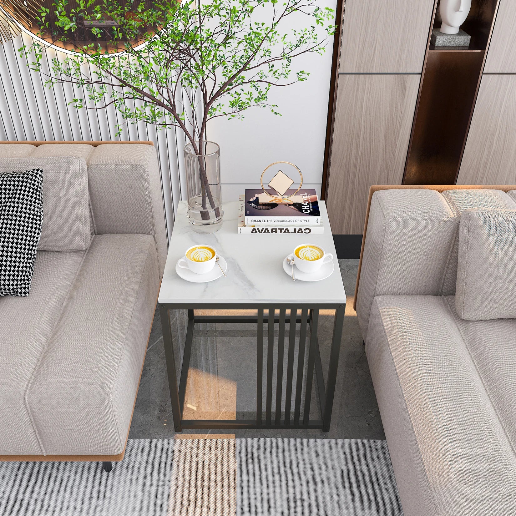 Mesa de Apoio com Tampo em Mármore Sólido