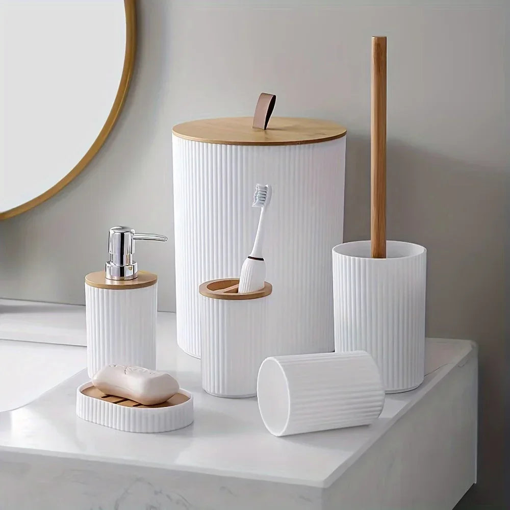 Bamboo and Stainless Steel Accessory Set