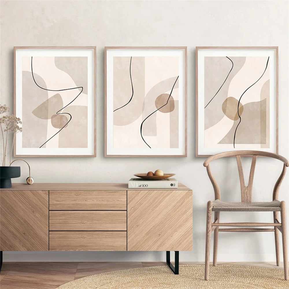 Quadro Abstrato Boho Bege