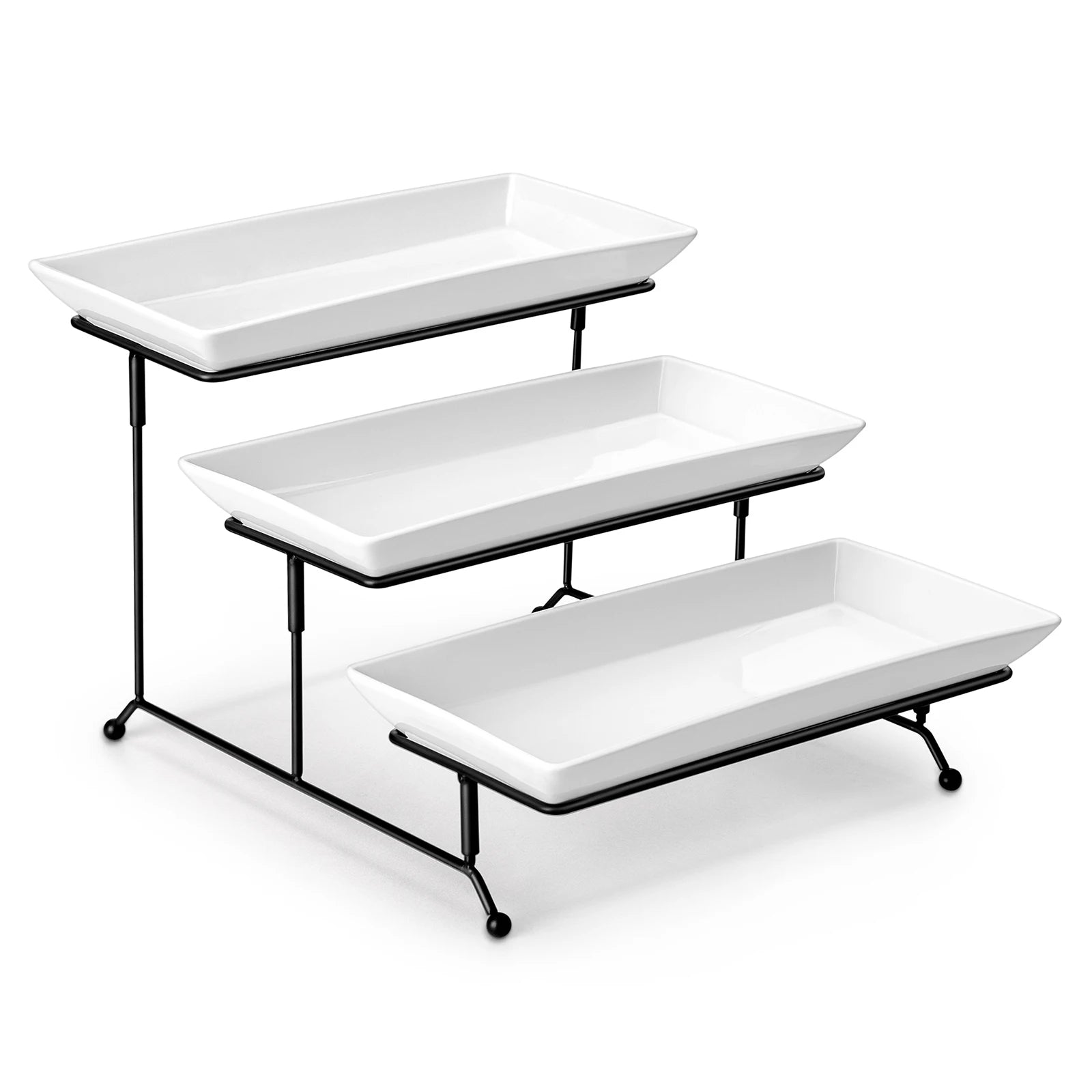 MALACASA suporte com 3 travessas Porcelana