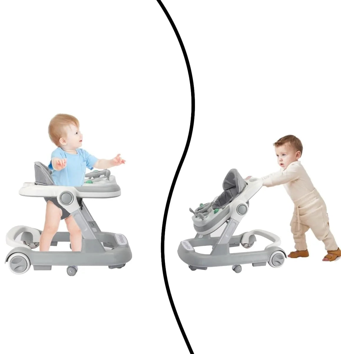 Voador 2 em 1 para Bebé – Voador com Bandeja de Alimentação Removível e Bandeja Musical (Sem Pilhas), Dobrável