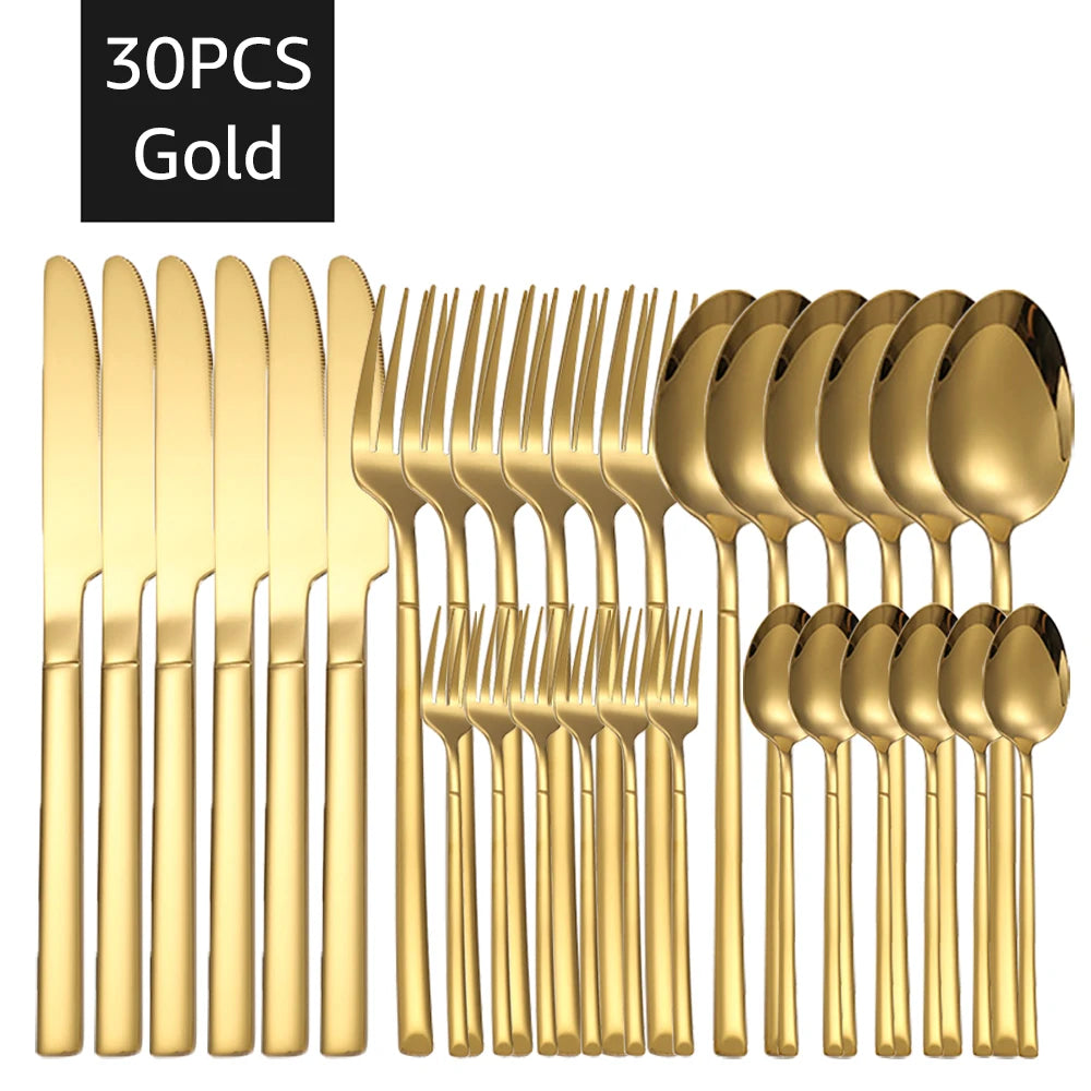 Conjunto de Talheres em Aço Inoxidável – Serviço Completo para 6 Pessoas