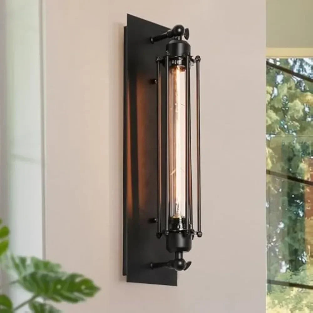 Candeeiro de Parede Retro Industrial em Ferro