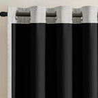 Blackout curtain in plain fabric with linen effect