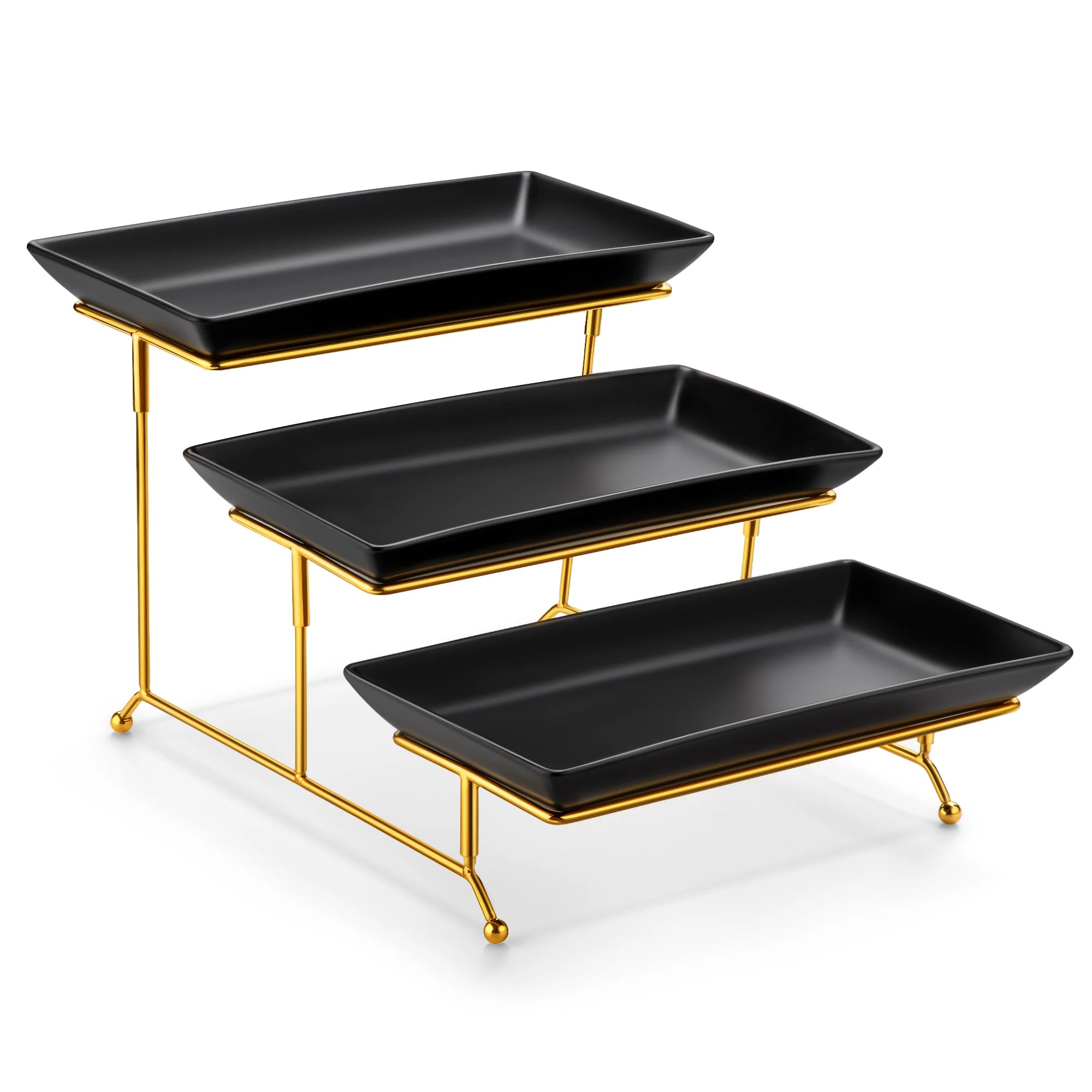 MALACASA suporte com 3 travessas Porcelana