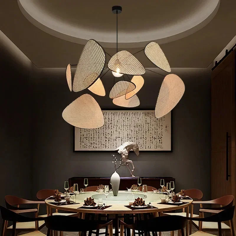 Modern LED Pendant in Handcrafted Rattan