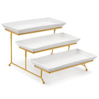 MALACASA suporte com 3 travessas Porcelana