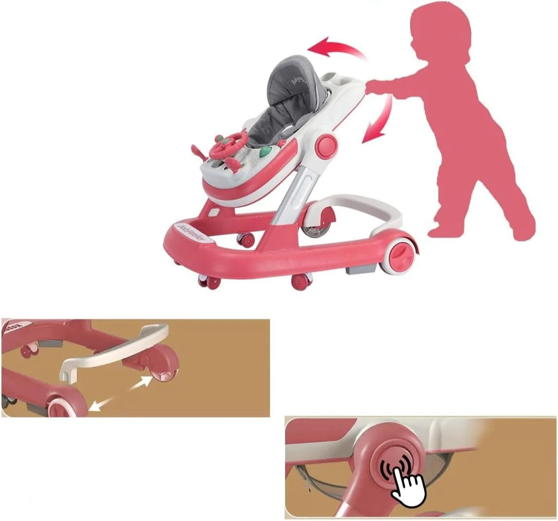 Voador 2 em 1 para Bebé – Voador com Bandeja de Alimentação Removível e Bandeja Musical (Sem Pilhas), Dobrável