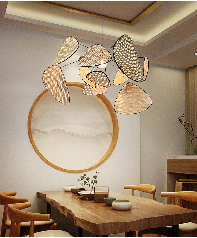 Modern LED Pendant in Handcrafted Rattan