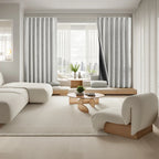 Blackout curtain in plain fabric with linen effect
