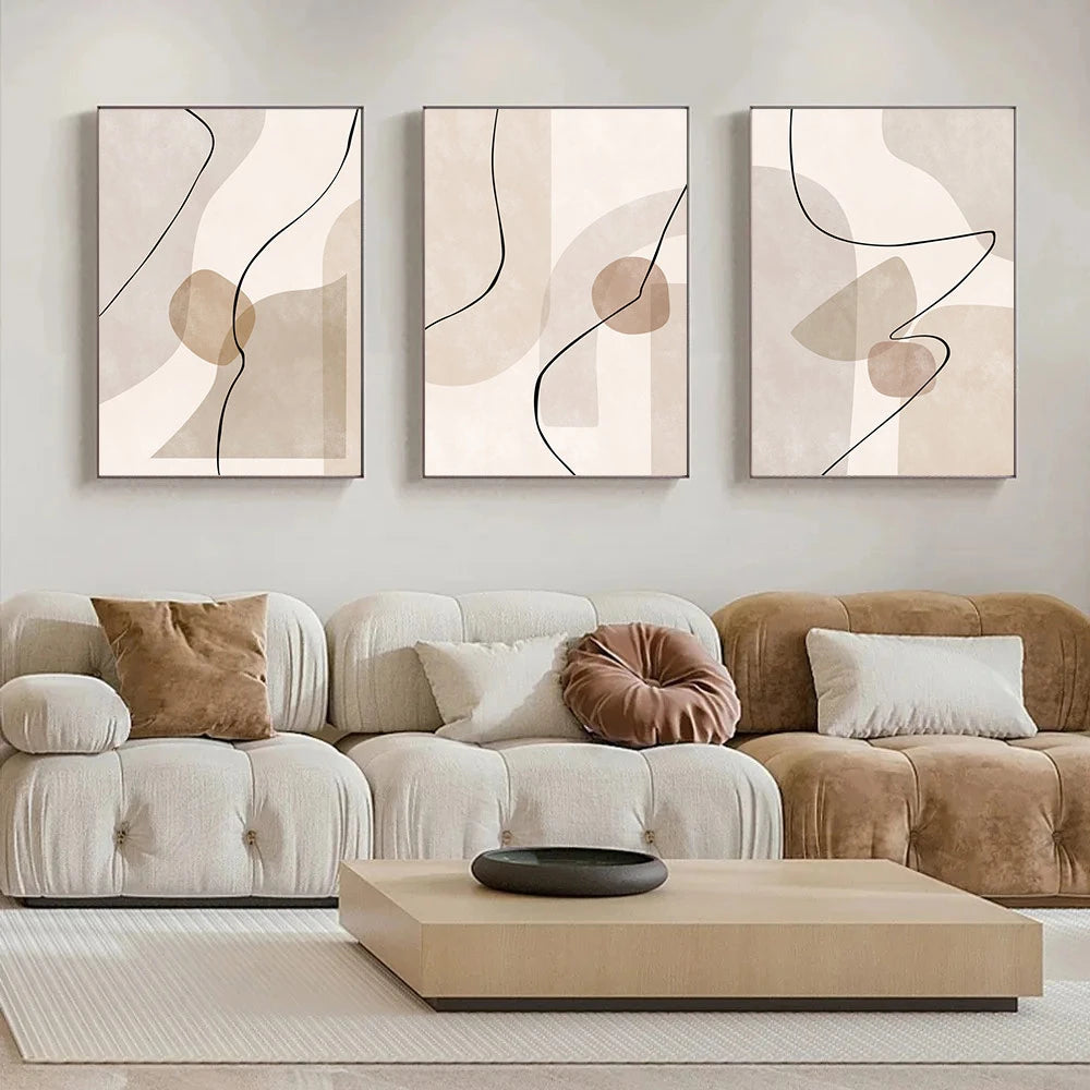 Quadro Abstrato Boho Bege